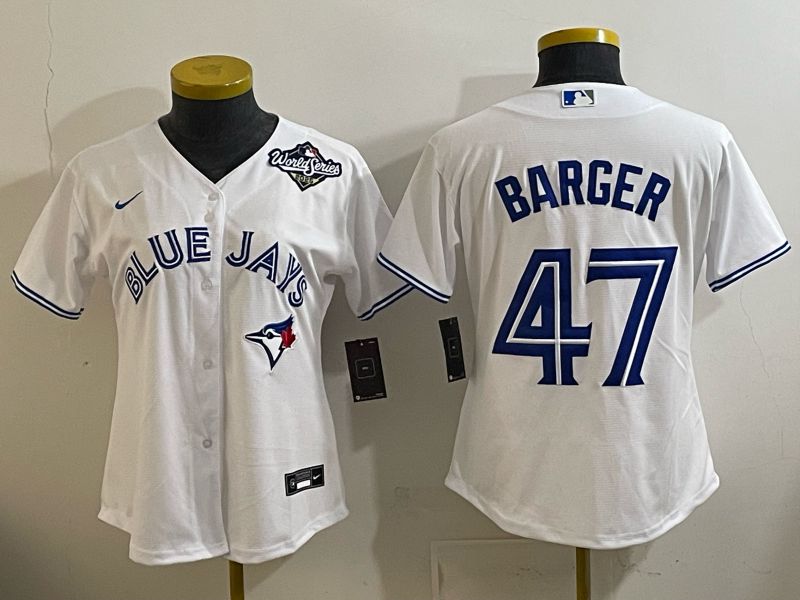 Women 2025 Toronto Blue Jays #47 Barger white Game Nike MLB Jersey style 003